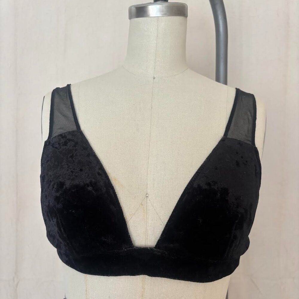 Velvet Bra with shear inset